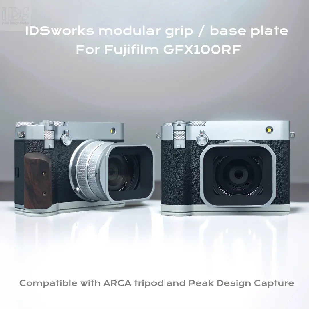 IDSworks modular Grip & Base plate for Fujifilm GFX100RF IDS initial design studio