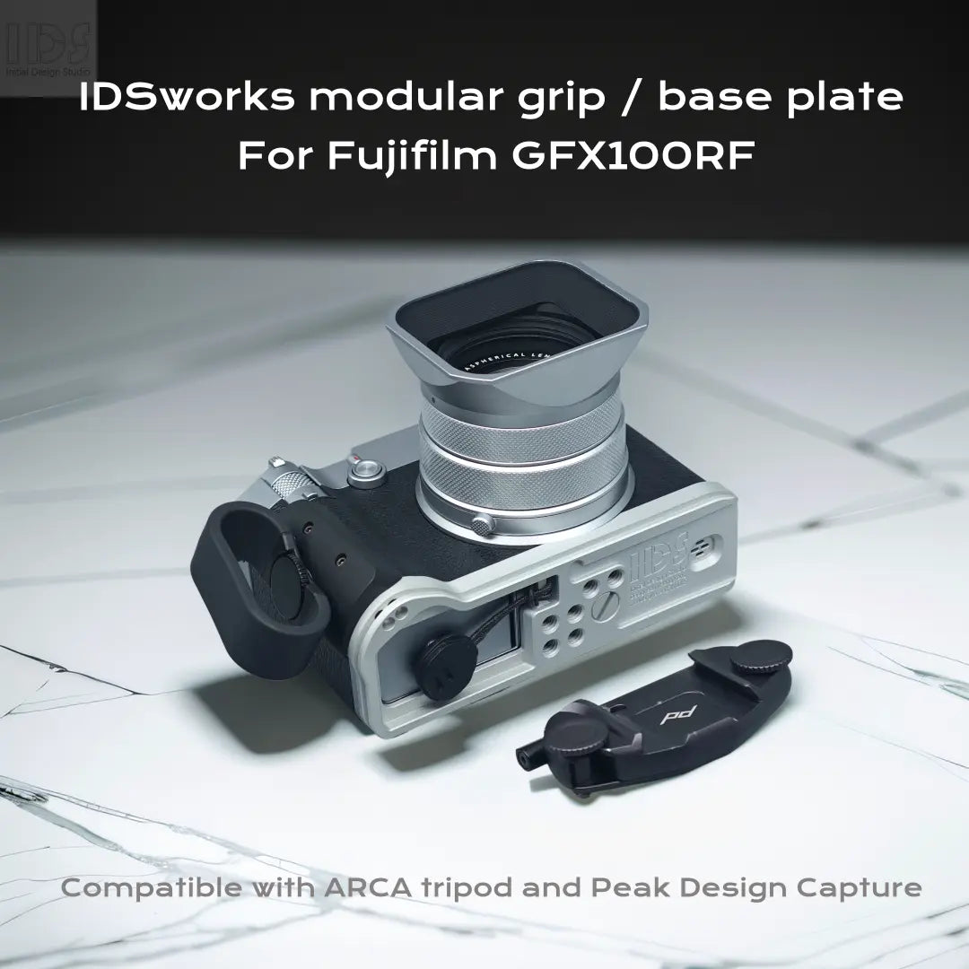 IDSworks modular Grip & Base plate for Fujifilm GFX100RF IDS initial design studio